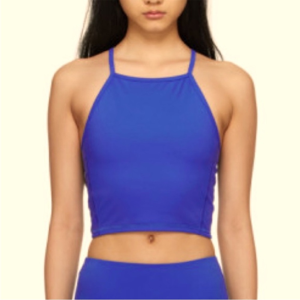 KOOKAI Square Neck Tank Size 2 Blue Crop Top - Picture 1 of 9